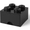 Cutie depozitare LEGO 2x2 cu sertar, negru