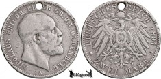 1891 A, 2 Mark - Petru al II-lea Nicolaus Friedrich - Marele Ducat de Oldenburg