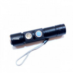 Mini Lanterna LED 3W Compacta, Zoom, UV Incarcare Directa USB BL831 foto