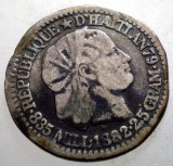 J.454 HAITI 10 CENTIMES 1882 ARGINT