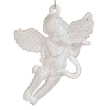 Ornament Brad Crăciun, Inger, Plastic, Alb, 9 cm, Oem