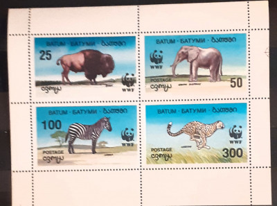 Batum animale fauna , wwf 4v. Bloc mnh foto