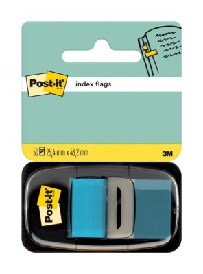 Index Clasic Post-it 25.4 mm x 43.2 mm 50 file in dispenser Index Post-It 3M plastic bleu foto