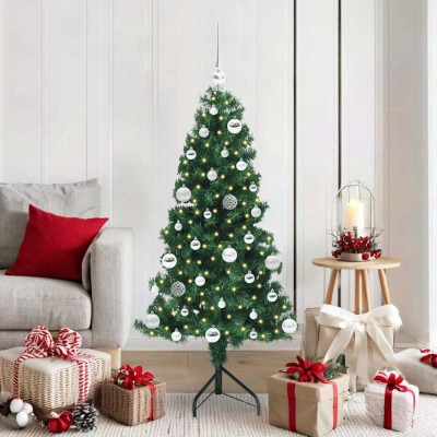 vidaXL Pom de Crăciun Artificial pentru Colț Verde 150 cm PVC și Metal 3397255 foto