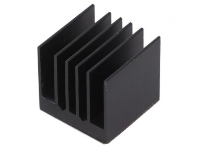Radiator Extrudat cu Aripioare BGA Negru 21x21mm foto