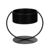 Suport Lumanare din metal cu baza rotunda, Negru, 9x11 cm, ATU-081351, Oem