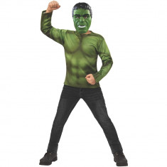 Kit costum Hulk Avengers Endgame, bluza si masca pentru copii 8-10 ani 130 - 140 cm