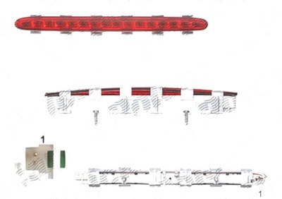 Stop frana suplimentar Mercedes Clasa Clk (C209) 06.2002-03.2010, TYC, Spate, LED; omologare: ECE/SAE; foto