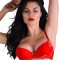 Sutien cu push-up si detalii dantelate la spate rosu Daring Intimate