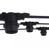 Ghirlanda Luminoasa 10M cu 10 Fasunguri E27, IP65, Interconectabila