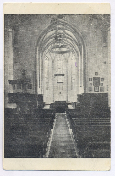 2244 - CLUJ, Interiorul Bisericii Reformate - old postcard - used - 1929