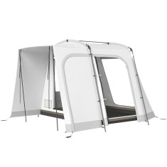Outsunny Cort hayon pentru 2-4 persoane, 320 x 280 x 205 cm, cort auto 2 &icirc;n 1 impermeabil, cort tip tunel cu 4 uși, fereastră, prelată pentru podea |
