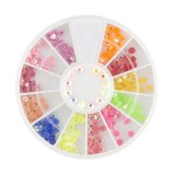 Decorațiuni nail art &ndash; strasuri 3mm &ndash; diverse culori cu efect AB, INGINAILS