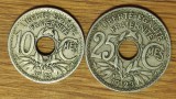 Franta - set istoric de colectie - 10 + 25 centimes 1921 / 1923 - superbe !