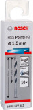 Bosch Set 10 burghie metal HSS PointTeQ, 1.5x18mm ProAdvanced PowerfulTools