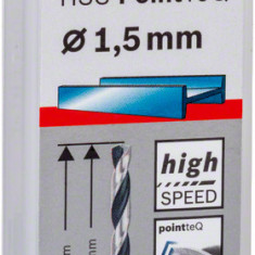 Set 10 burghie metal HSS PointTeQ, 1.5x18mm Bosch