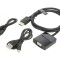 Convertor HDMI la VGA 1m negru, carcasă ABS