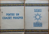 Blocul Partidelor Democrate, Pentru un comert prosper, brosura de propaganda; Votati Soarele, semnul Blocului Partodelor Democrate