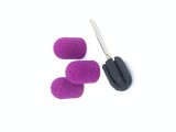 Cumpara ieftin Set suport si 3 bucati smirghel rezerva freza electrica unghii, 10*15mm, lilac, granulatie 120