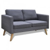 Canapea cu 2 locuri, material textil, gri &icirc;nchis GartenMobel Dekor, vidaXL