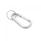 Breloc Prindere din Aluminiu, cu Inel si Zona Plata pentru Personalizare, 32 x 57 x 5 mm