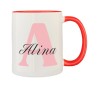 Cana maner rosu personalizata prenume Alina, INOVATIX&reg;. 330ml, Oem
