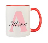 Cana maner rosu personalizata prenume Alina, INOVATIX&reg;. 330ml