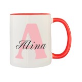 Cana maner rosu personalizata prenume Alina, INOVATIX&reg;. 330ml