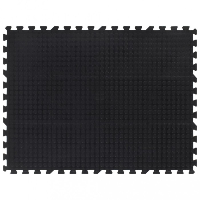vidaXL Placă de podea din cauciuc, negru, 12 mm, 90x120 cm
