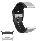 Curea hibrid piele-silicon compatibila cu Samsung Galaxy Watch9 40mm, Pearl White
