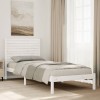 VidaXL Cadru pat foarte lung fără saltea, alb, 90x220 cm lemn masiv