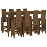 Cumpara ieftin Set mobilier bar de gradina, 9 piese, maro miere lemn masiv pin