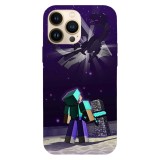 Husa compatibila cu Apple iPhone 13 Pro model Ender dragon Minecraft, Silicon, TPU, Viceversa, Transparent, Carcasa
