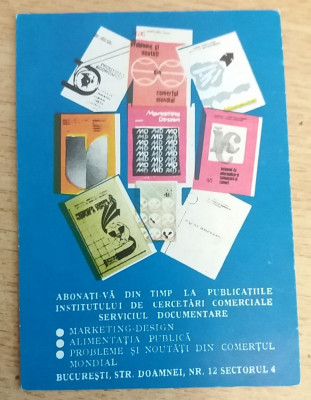 C9 11 - 1974 - Calendare de buzunar - Institutul de cercetari comerciale foto