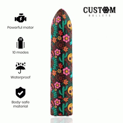 CUSTOM BULLETS - RECHARGEABLE SKULL MAGNETIC BULLET 10 INTENSITIES foto