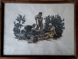 Cumpara ieftin Richard Rother (1890-1980)-La marginea viei, litografie colorată, dedicată 1946