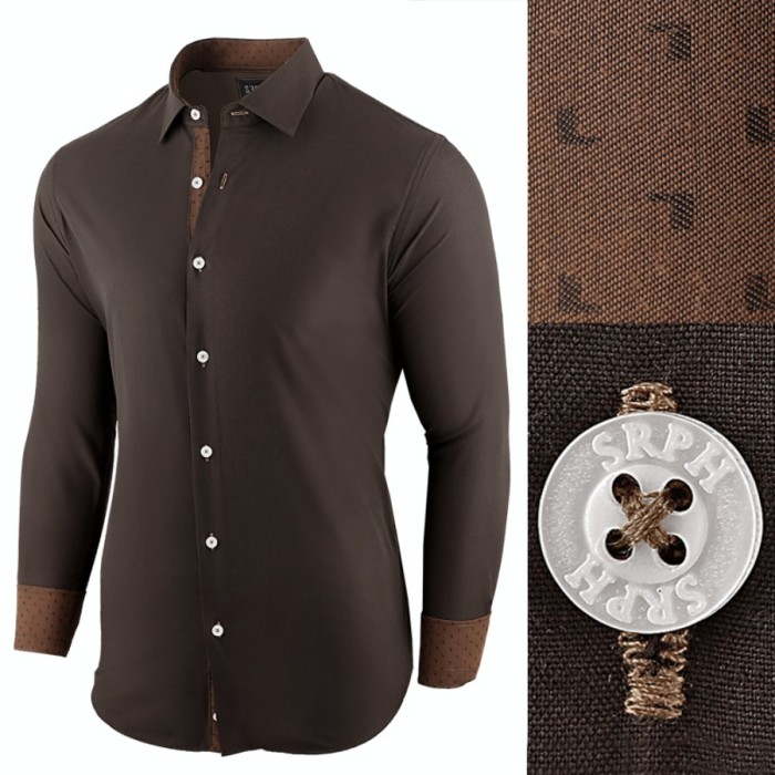 Camasa pentru barbati maro inchis regular fit bumbac casual Business Class Ultra Camasa pentru barbati maro inchis regular fit bumbac casual Business Class Ultra
