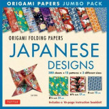 Origami Folding Papers Jumbo Pack: Japanese Designs: 300 Origami Folding Papers in 3 Sizes (6 Inch; 6 3/4 Inch and 8 1/4 Inch) and a 16-Page Book