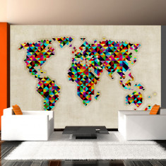 Fototapet vlies - World Map - a kaleidoscope of colors - 350 x 270 cm foto