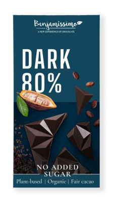 Ciocolata neagra 80% bio 60g Benjamissimo foto