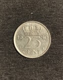 Moneda 25 cenți 1980 Olanda