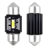 Set 2 becuri auto Amio LED UltraBright, C5W SV8.5-8, 1 SMD 1860, 2.9W, 31mm, Canbus, 12-24V, leduri alb sofit Festoon