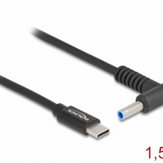 Cablu de alimentare laptop USB type C la HP 4.5 x 3.0 mm 20V/3A 1.5m, Delock 87971