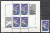 ROMANIA 1969 LP 697 LP 697 a COSMOS II &rdquo;SOIUZ 4 SI 5&rdquo; SERIE SI BLOC DE 4 TIMBRE CU 4 VINIETE DIFERITE MNH, Nestampilat