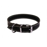 Zgarda caini adult piele naturala neagra 3 68 cm