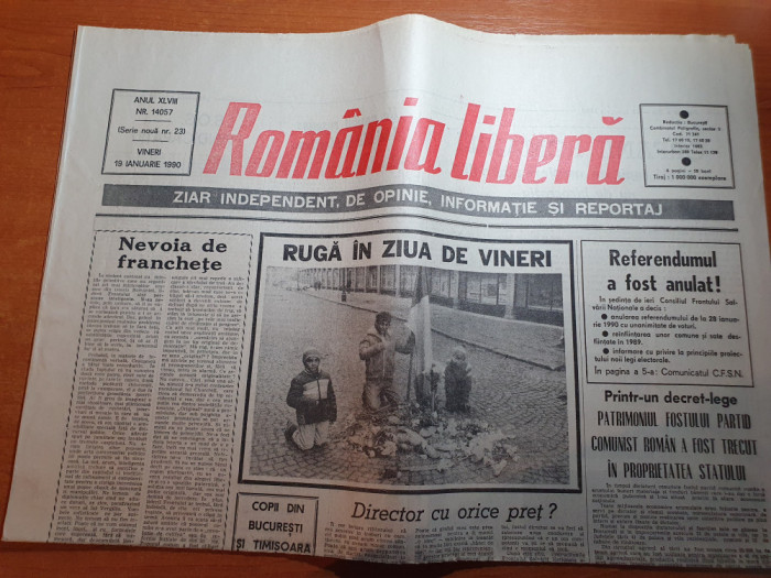 romania libera 19 ianuarie 1990-consiliul frontului salvarii nationale