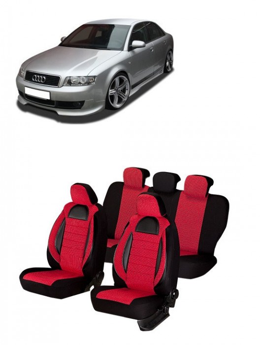 Set huse scaune compatibile Audi A4 B6 (2002-2008) Piele + Textil