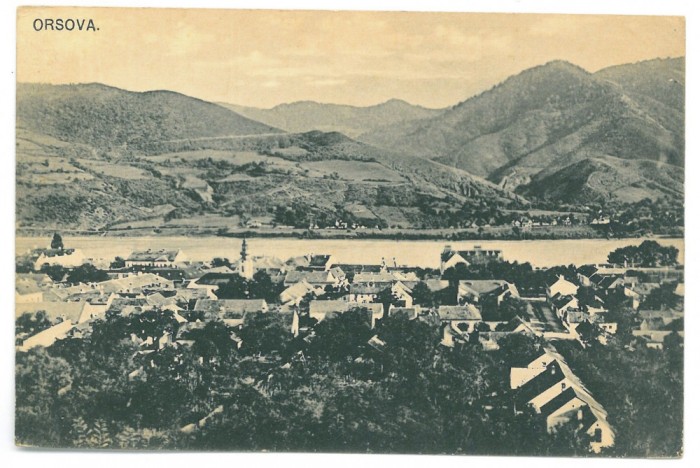 5463 - ORSOVA, panorama, Romania - old postcard - used - 1919