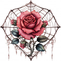 Sticker decorativ, Trandafiri, Roz, 60 cm, 1343STK-19