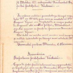 HST A216 Copie legalizată de epocă 1877 județul Vaslui